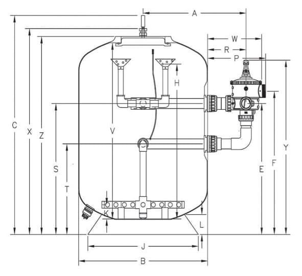 Swimming pool filter pressure vessel