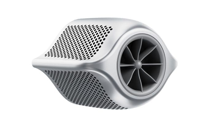 Oval air purifier with turbine fan